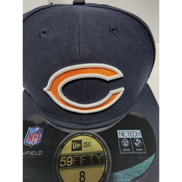 New Size 8 New Era Chicago Bears 59Fifty On Field Fitted Hat Cap Navy Blue NFL 2 - Picture 3 of 5